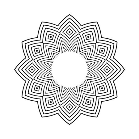 Abstract Decorative Geometric Circle Radial Pattern. Round Design Element. Vector Art.のイラスト素材