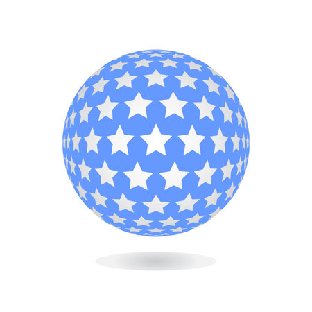 Abstract Circle Spherical Blue Design Element with Stars Pattern. Vector Art.のイラスト素材