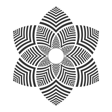 Abstract Decorative Geometric Radial Pattern. Vector Art.のイラスト素材