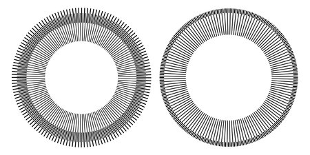 Set of Abstract Radial Circle Design Elements. Vector Art.のイラスト素材