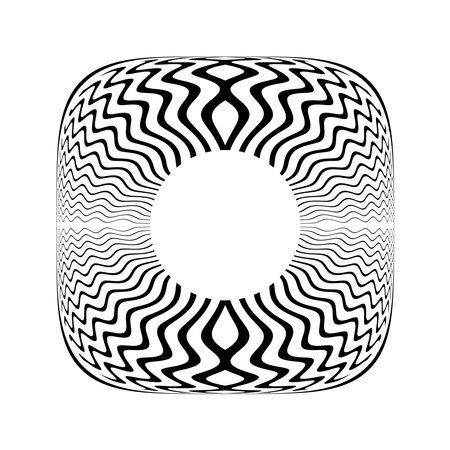 Abstract Square Rounded Design Element. 3D Illusion Effect. Vector Art.のイラスト素材
