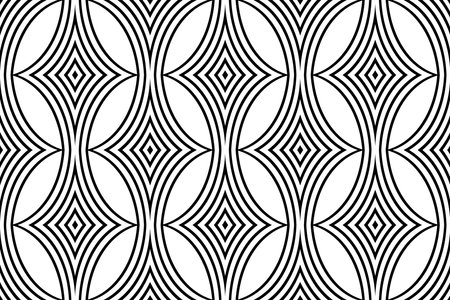 Abstract Seamless Geometric Pattern. Black and White Texture. Vector Art.のイラスト素材