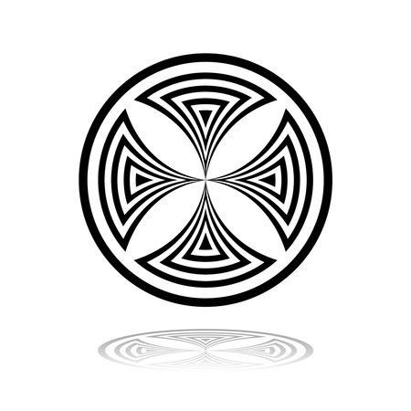 Cross in Circle Abstract Icon.. Element for Logo Design. Vector Art.のイラスト素材