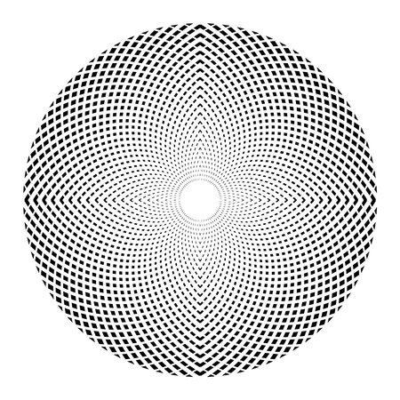 Abstract Radial Halftone Geometric Circle Dots Pattern. Vector Art.のイラスト素材