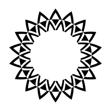 Abstract Radial Geometric Circle Pattern for Decorative Round Frame. Vector Art.のイラスト素材