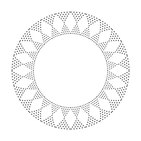 Abstract Radial Geometric Circle Pattern for Decorative Round Frame. Vector Art.のイラスト素材