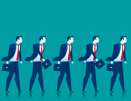 Teamwork. Businessmen walk. Concept business illustration. Vector flatのイラスト素材