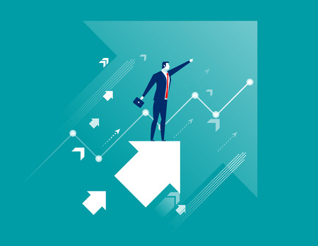 Leadership of business. Concept business illustration. Vector flat.のイラスト素材