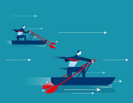 Businessman competition. Concept busienss illustration. Vector flatのイラスト素材