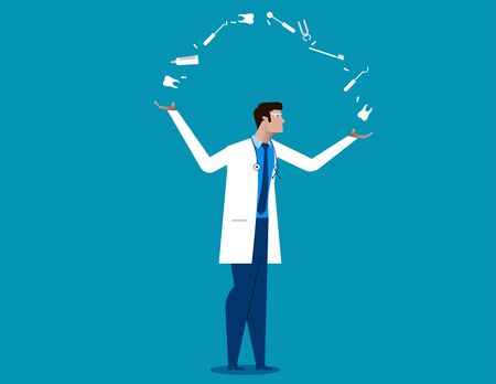 Man dentist hospital workers. Concept medical vector illustrationのイラスト素材