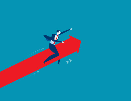 Businessman pointing and driving arrow upward.のイラスト素材