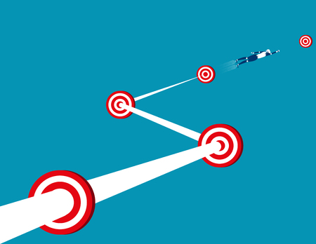 Leader robot target success and growth. Concept business artificial intelligence illustration. Vector technology.

のイラスト素材