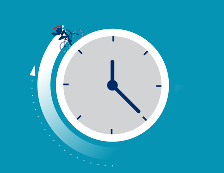 Businessman working time. Vector business.のイラスト素材