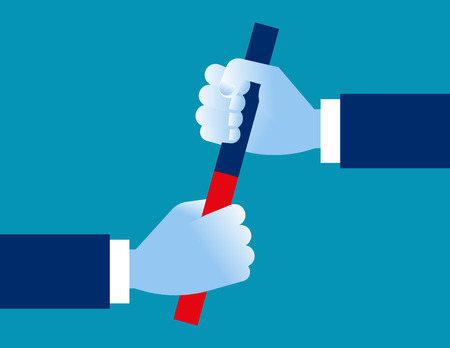 Hand and baton. Concept business cooperation vector illustration.のイラスト素材