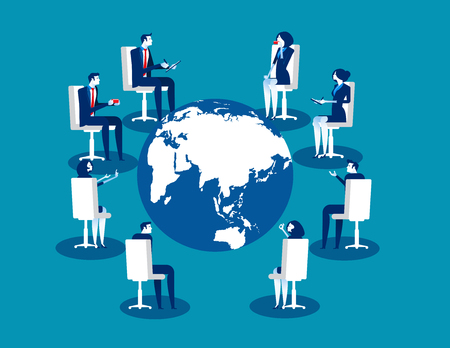 Worldwide conference business person meeting.のイラスト素材