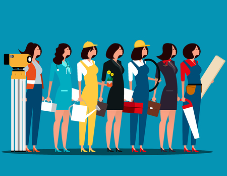 Group of people career characters. Labor day.のイラスト素材