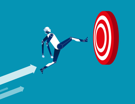 Robot and target. Concept business illustration.のイラスト素材
