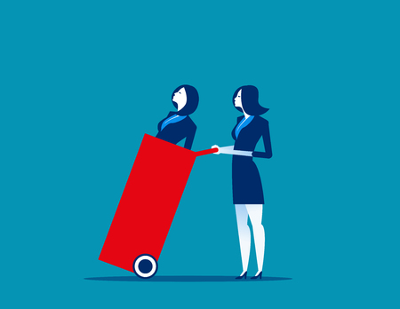 Useless business people in trash bin. Concept business vector illustration.のイラスト素材