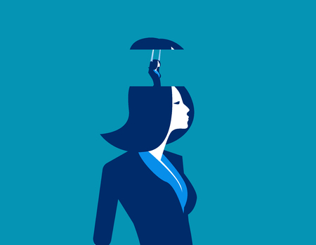 Business head. Someone in my head. Concept business vector illustration.のイラスト素材