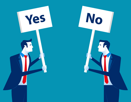 Business people with different opinions. Concept business vector illustration.のイラスト素材