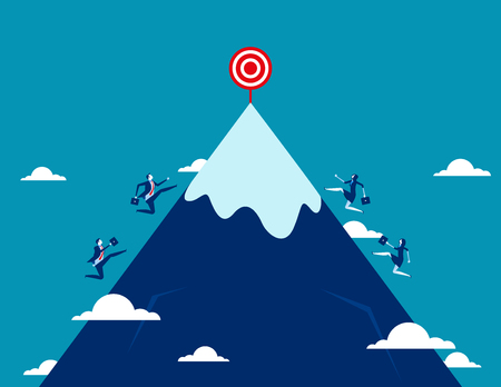 Growth. Business team running for target to success. Concept business vector illustration.のイラスト素材