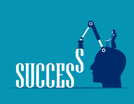 Businesswomen and success text. Concept business vector illustration.のイラスト素材