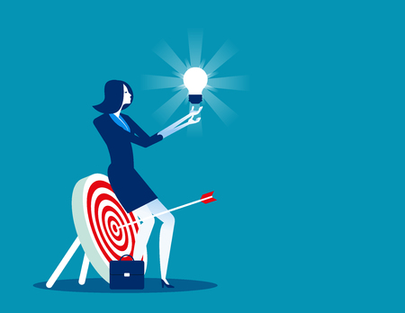Businesswoman focused on success. Concept business vector illustration.のイラスト素材