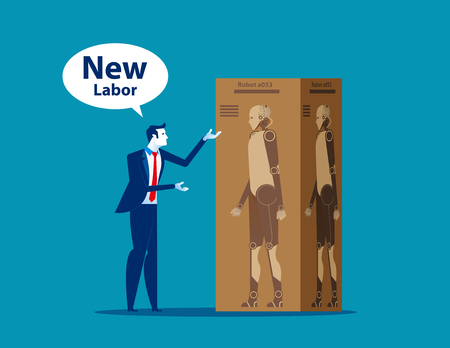 New labor. Businessman presentation. Concept business vector illustration.のイラスト素材