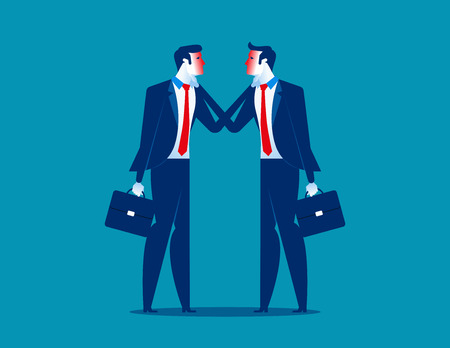 Controvert. Two business person at odds. Concept business vector illustration.のイラスト素材