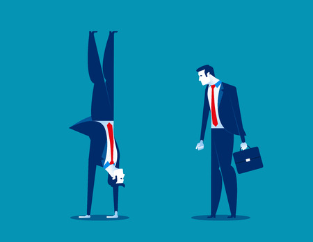 Business person and handstand . Concept business vector illustration.のイラスト素材