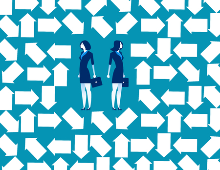 Business people trapped in arrow maze. Concept business vector illustration.
のイラスト素材