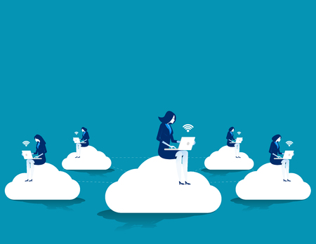 Social network website surfing. Concept business technology vector illustration. Flat design style.のイラスト素材