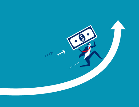 Businessman economy growth. Concept business vector illustration.のイラスト素材