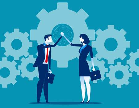 Business teamwork and hand coordination. Concept business vector illustration.のイラスト素材