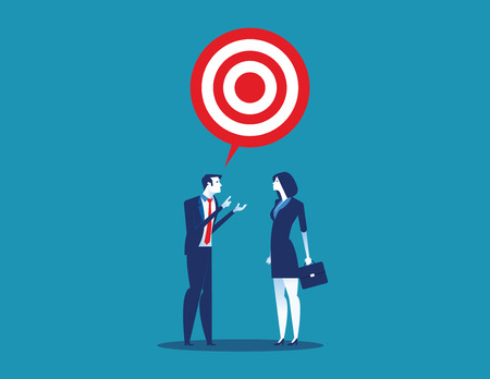 Manager talk with target to success. Concept business vector illustration.のイラスト素材
