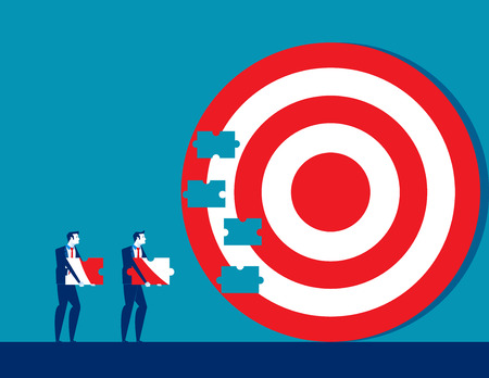 Business team and partner create goals together. Concept business vector illustration.のイラスト素材