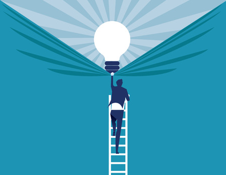 Businessman discover best ideas . Concept business vector illustration.のイラスト素材