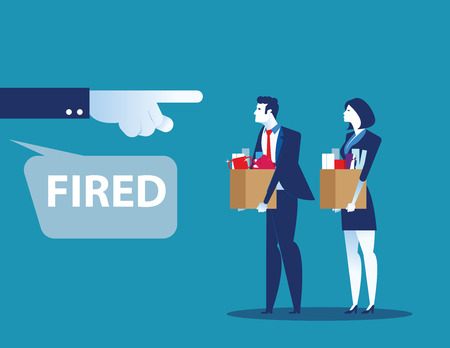 Dismissed person. Unemployment crisis and job reduction. Concept business vector illustration.のイラスト素材