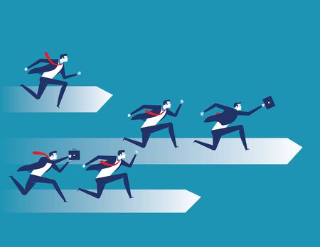 Competition, Business people race, Concept business  team vector illustration, Flat character design style.
のイラスト素材