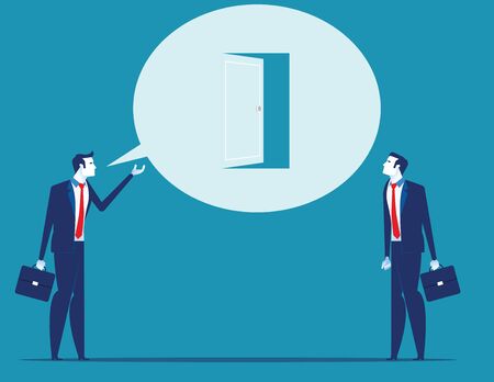 Leadership talking  with a new opportunity presents itself. Concept business vector illustration.のイラスト素材