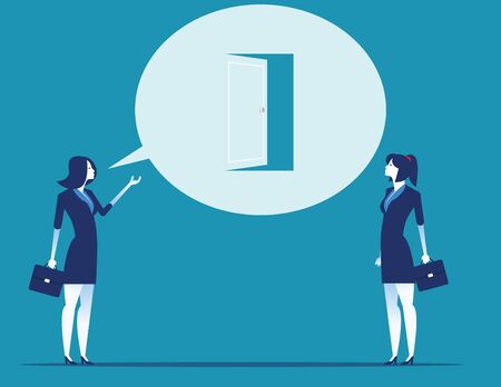 Leadership talking  with a new opportunity presents itself. Concept business vector illustration.のイラスト素材