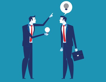 Leader give new idea. Concept business creativtity vector illustration.のイラスト素材