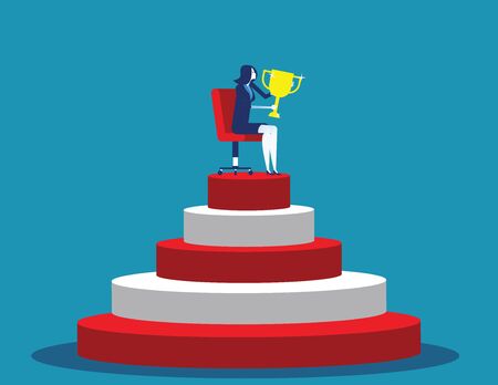 Award. Business leader stand out. Concept business  illustration. Flat design style.のイラスト素材