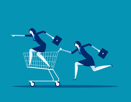 Business teamwork. Concept business market and investment vector illustration. Achievement, Teamwork, Shopping.
のイラスト素材