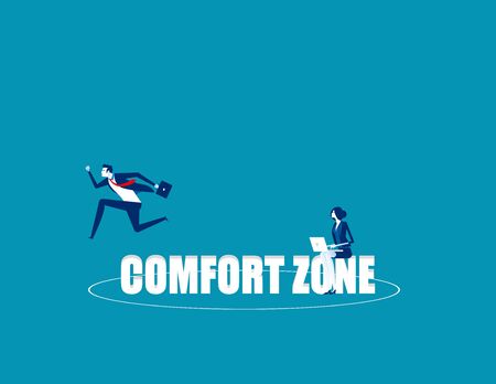 Business person jumping out comfort zone. Concept business vector, Outside, Freedom, Exit
のイラスト素材