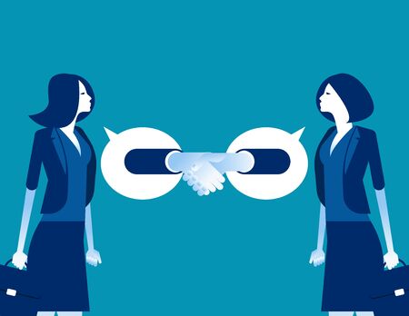 Partner business agreement successful. Concept business vector, Achievement, Team, Handshake.のイラスト素材