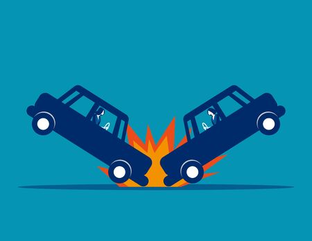 Car accident. Concept business vector, Broken, Road, Collision.のイラスト素材