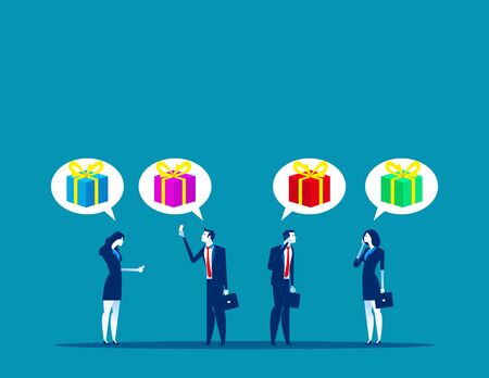 Business people with mobile shopping. Concept business vector, Online shop, Smartphone, technology.のイラスト素材