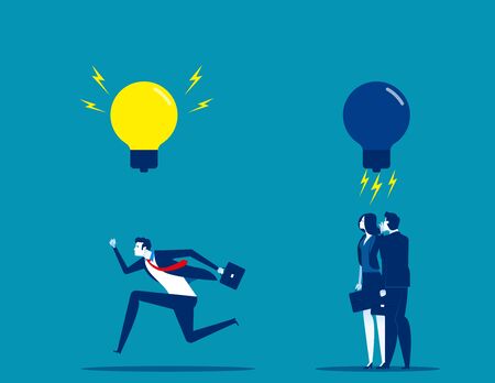 Business and new idea. Concept business vector illustration, Working, Displeased, Contemplation.のイラスト素材