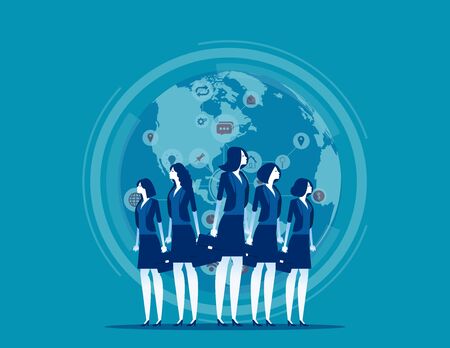 Business globe network. Concept business vector illustration, Finance and industry, Teamwork, Marketing partner.のイラスト素材